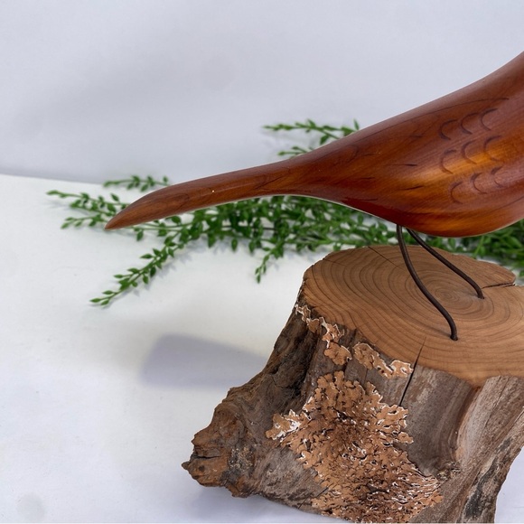 Vintage 1987 Randy Whaley Signed Hand Carved Cardinal Folk Art Driftwood Bird - Picture 4 of 11